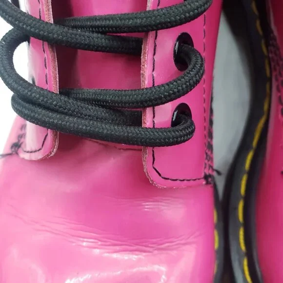 Dr Doc Martens 1460 Y Candy Pink Women's Boots Size 7 US Lace Up - Picture 9 of 12